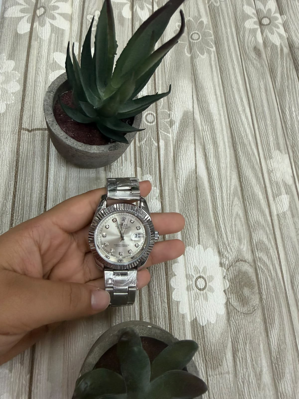 Reloj Rolex Diamentes Cuadraditos