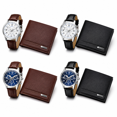 Set X2 – 4 variantes Geneva billetera y reloj