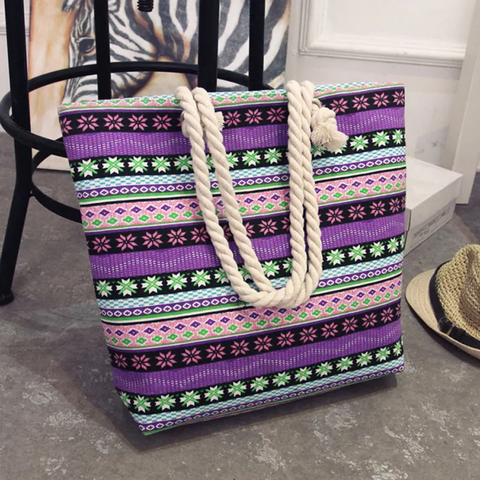Bolso Ligero Playero - diseño morado