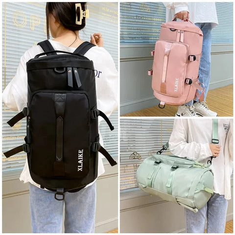 Mochila XLAIKE - negro espalda, rosa y verde menta